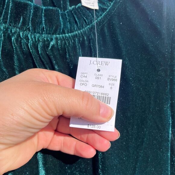 J Crew Velvet Tiered Midi Dress NWT - Picture 4 of 7